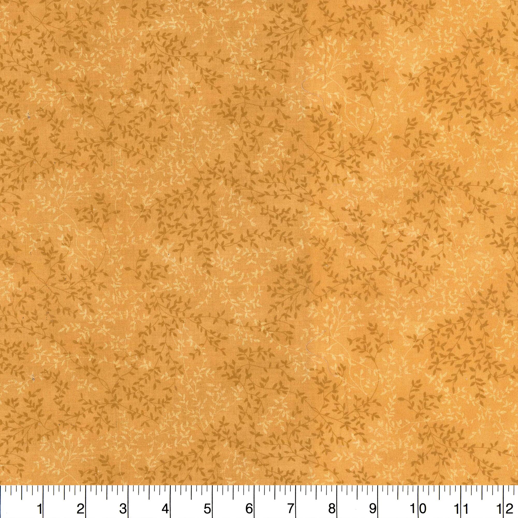 Fabric Traditions Gold Tonal Vines Cotton Fabric